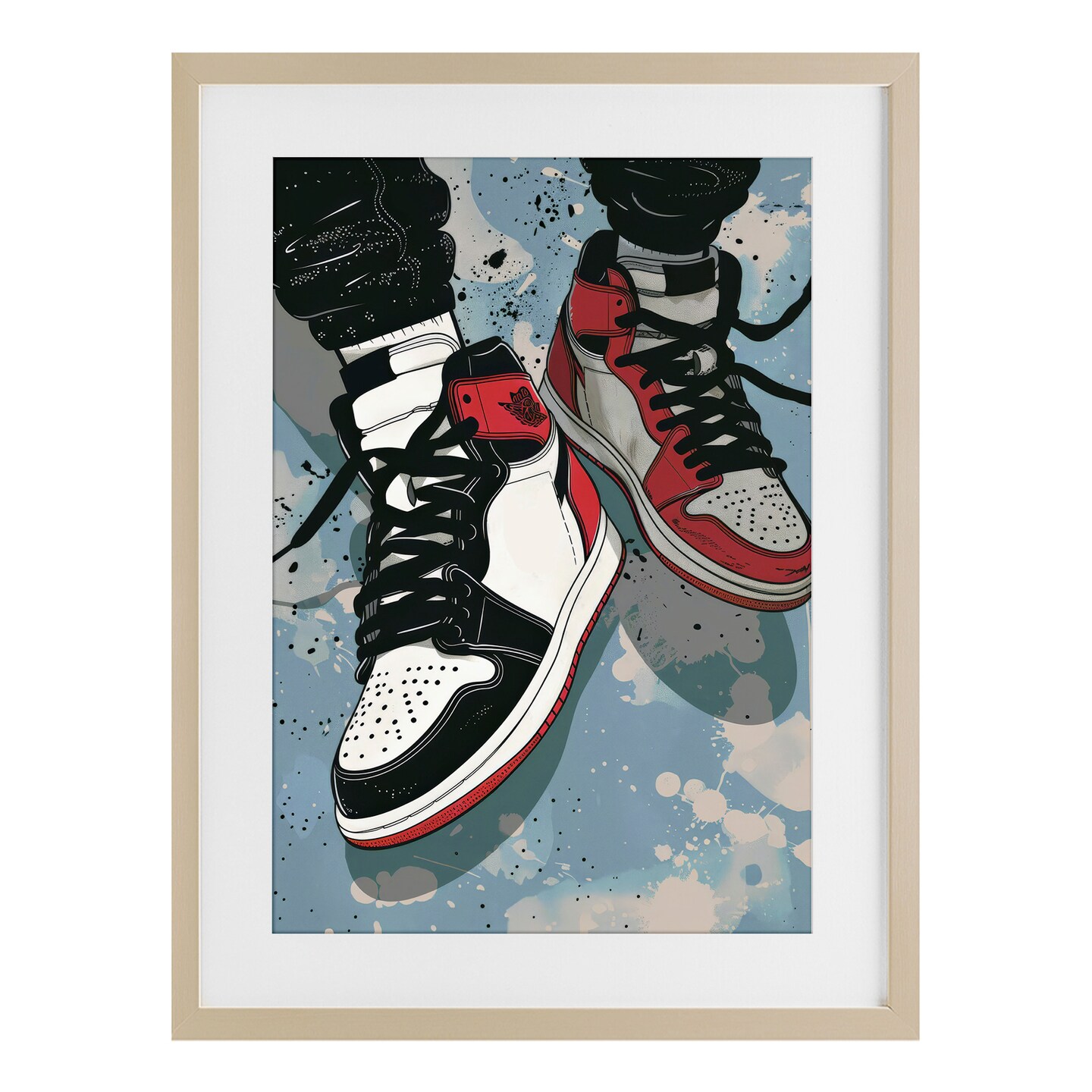 Stupell Industries Casual Streetwear Sneakers Framed Print Under Glass, design by Ray Powers