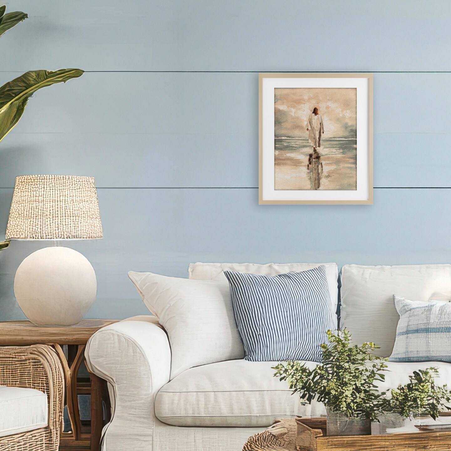 Stupell Industries Jesus Calms The Sea Framed Print Under Glass, design by Elizabeth Medley