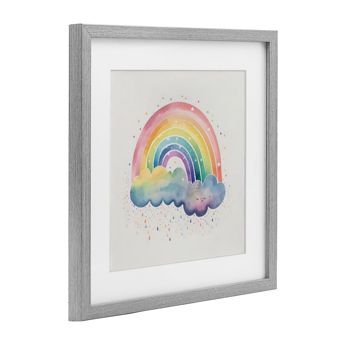 Stupell Industries Bright Boho Rainbow & Stars Framed Print Under Glass, design by Creative Studio