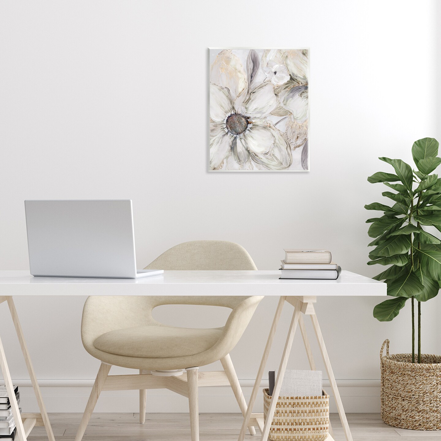 Stupell Industries Neutral Sandstone Blooms Wall Plaque, design by Carol Robinson