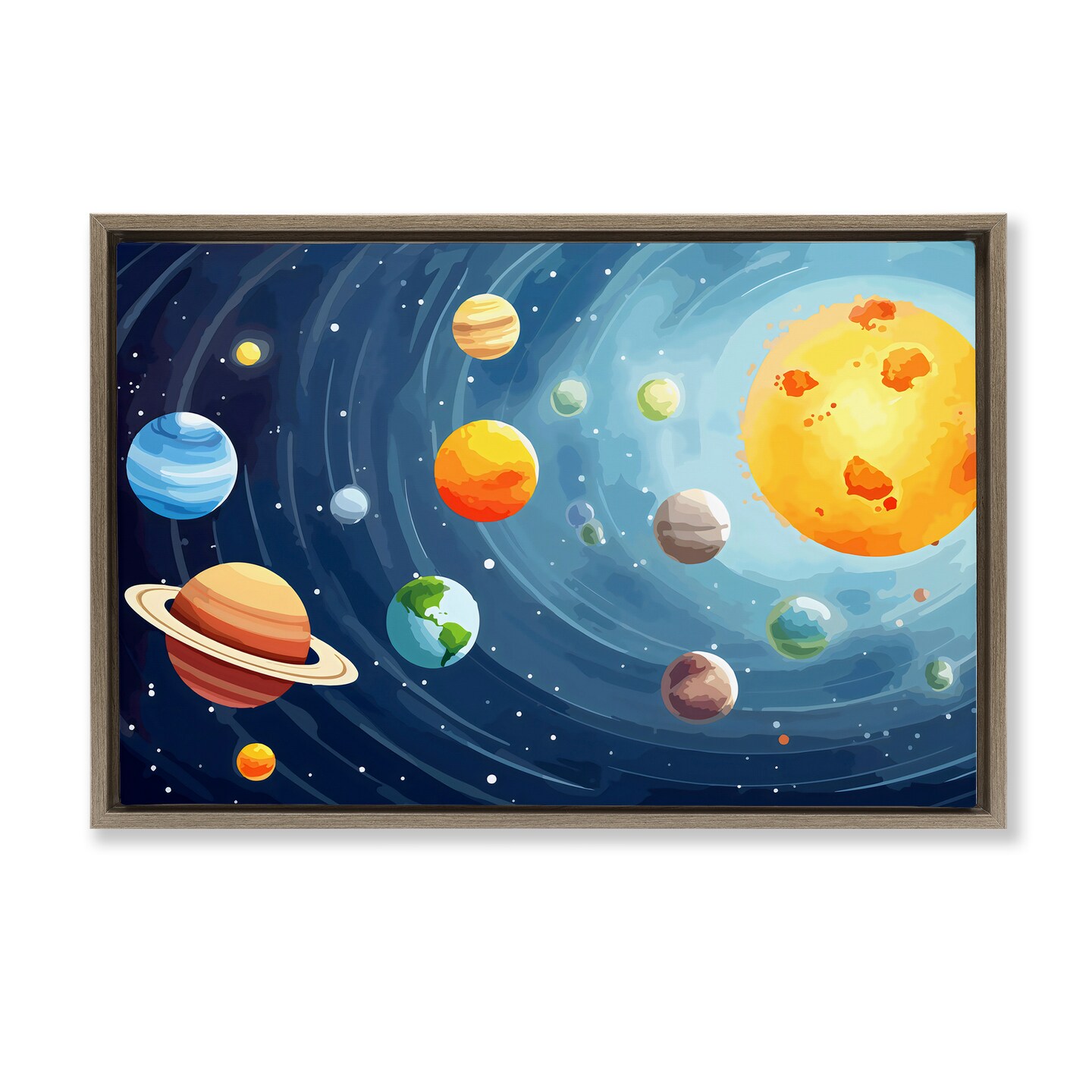 Stupell Industries Solar System Planets Orbit Floating Frame