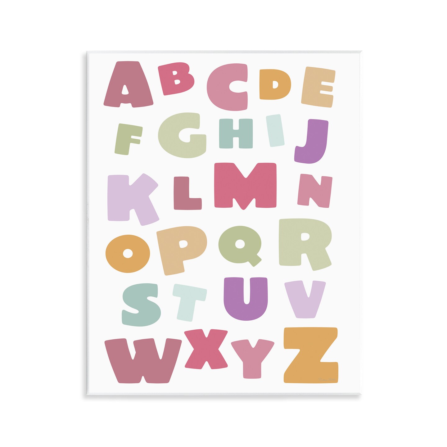 Stupell Industries Muted Alphabet Letters Wall Plaque, design by Susan ...