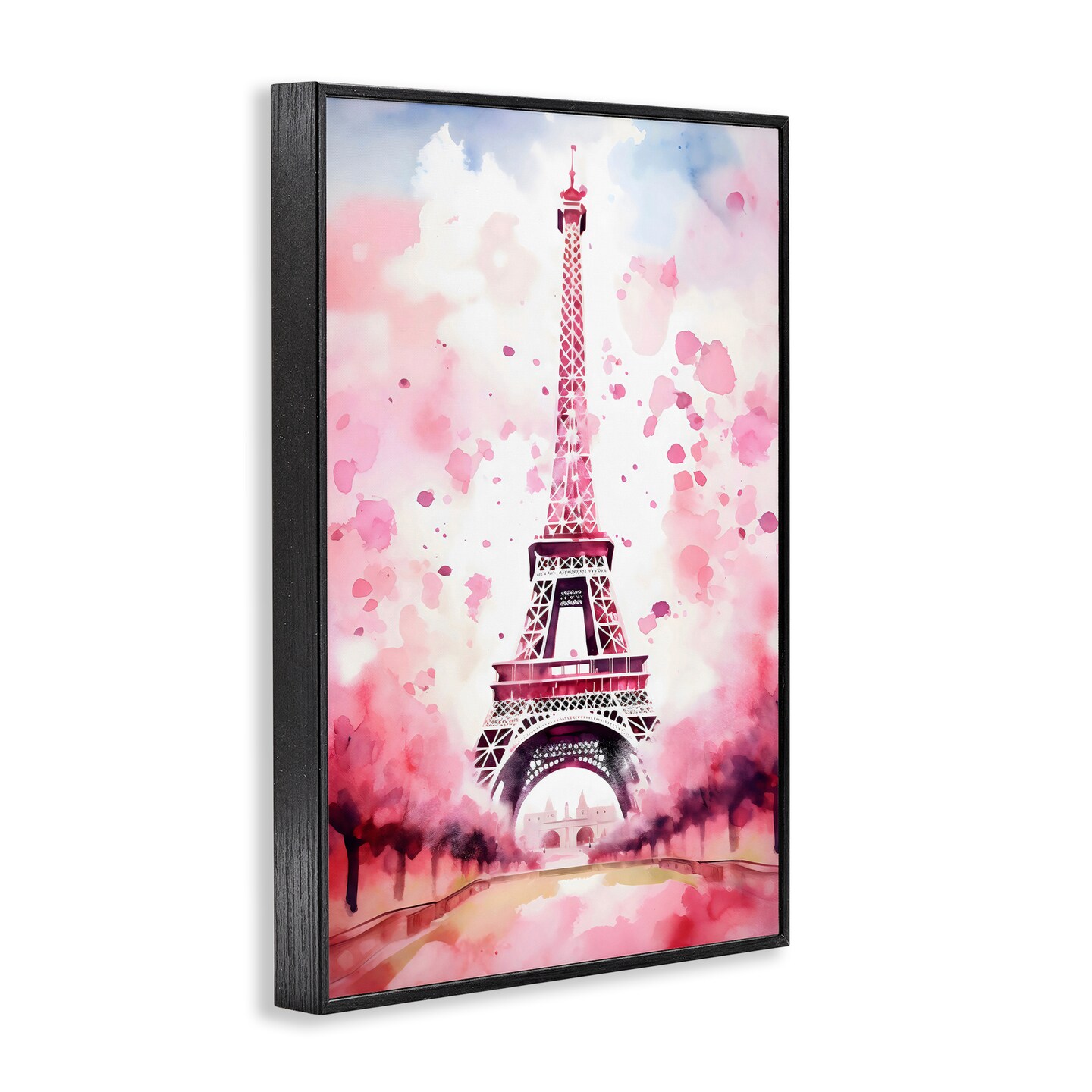 Stupell Industries Blush Watercolor Eiffel Tower Framed Giclee, design by Creative Studio