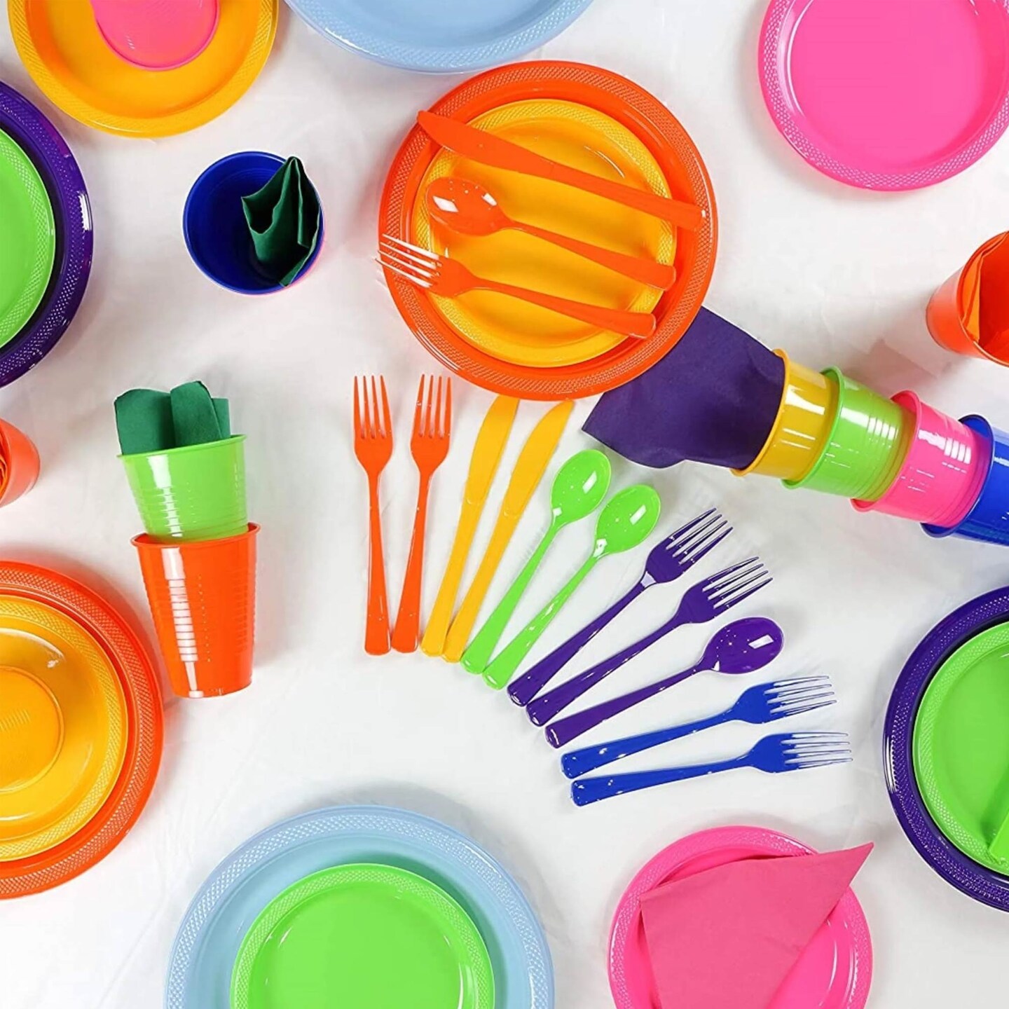 350 Count Lavender Disposable Plastic Tableware Set Party Supplies Combo Pack