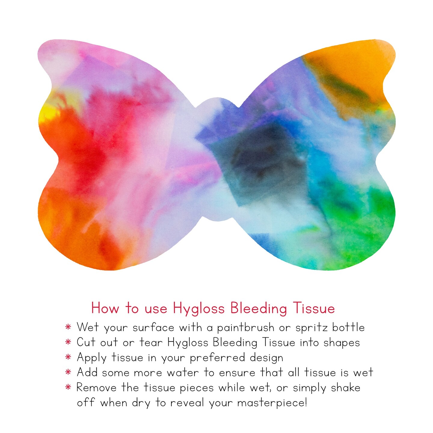 Hygloss Bleeding Tissue Paper 12"X18" 100/Pkg-Assorted