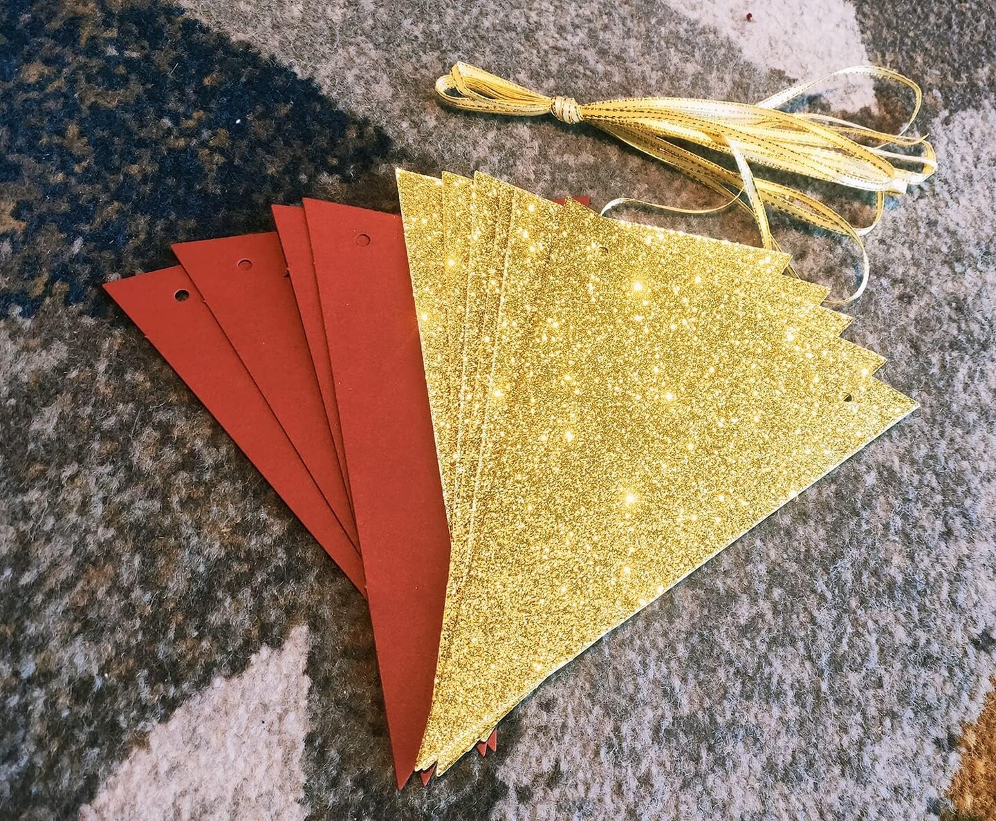 Graduation Decorations Maroon Gold 2025/Fall Bridal Shower/Burgundy Gold( 2pcs Triangle Banners)
