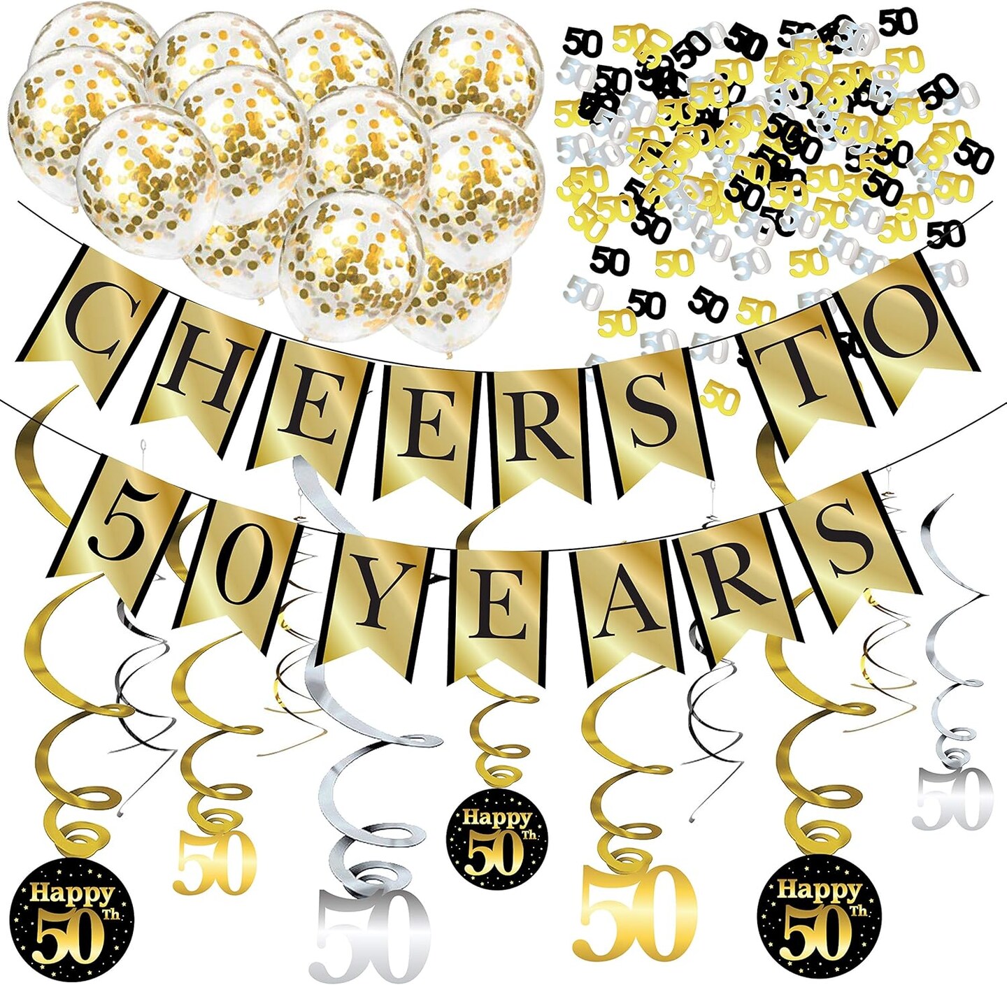 50th Birthday and Anniversary Decorations Party Pack