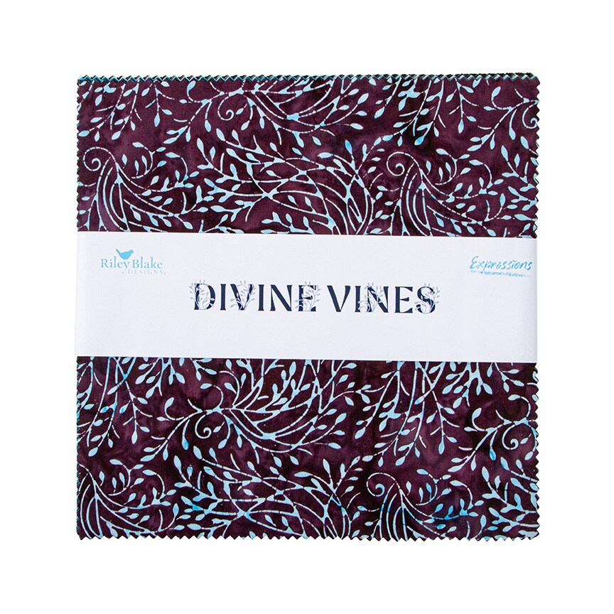 Expressions Batiks 10" Square Pack (Layer Cake / 10" Stacker) in Divine Vines by Riley Blake Designs for Riley Blake (10-23304-42)