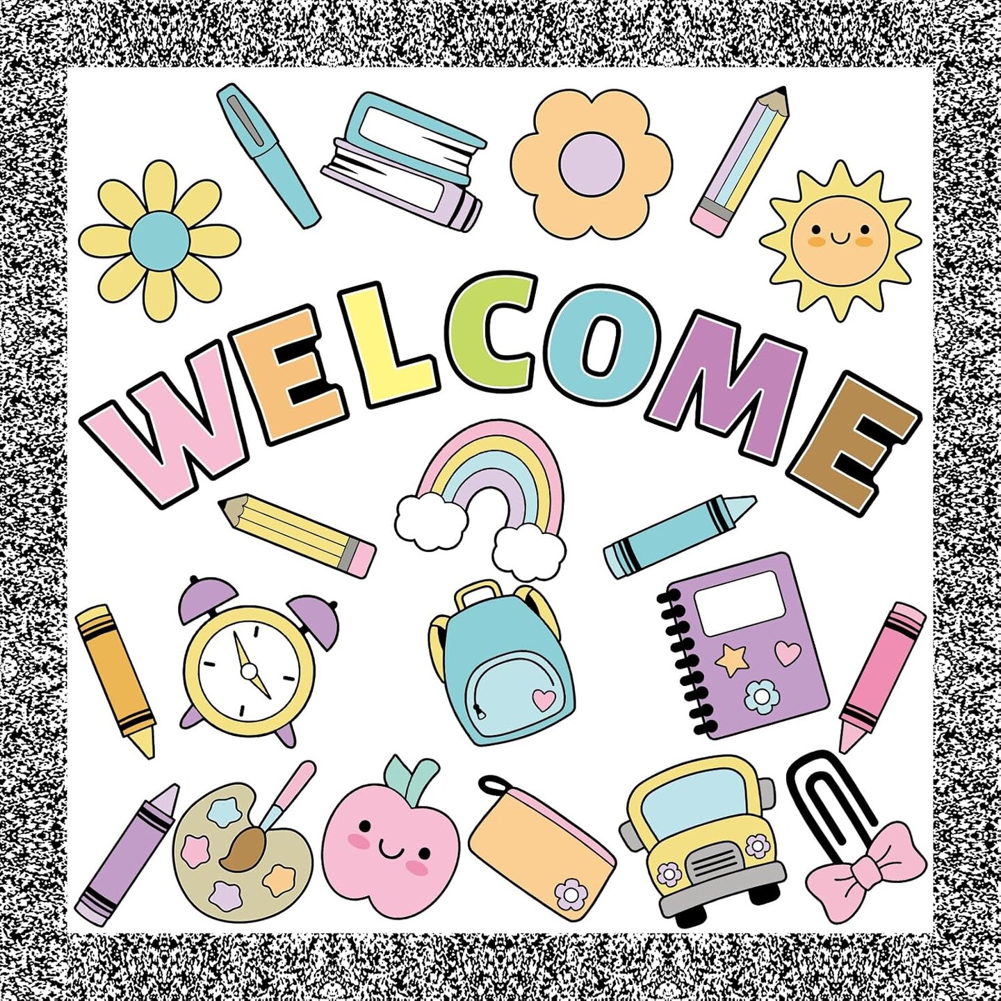 63 Pcs Girl Style Bulletin Board Decoration Set