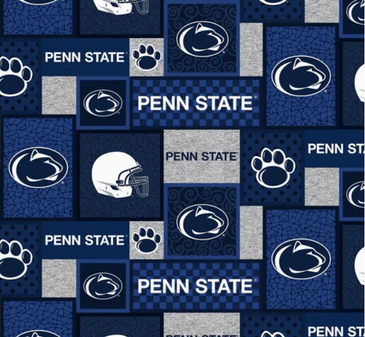 Licensed NCAA Penn State University Patch Fleece PS1177 Fabric by the Yard