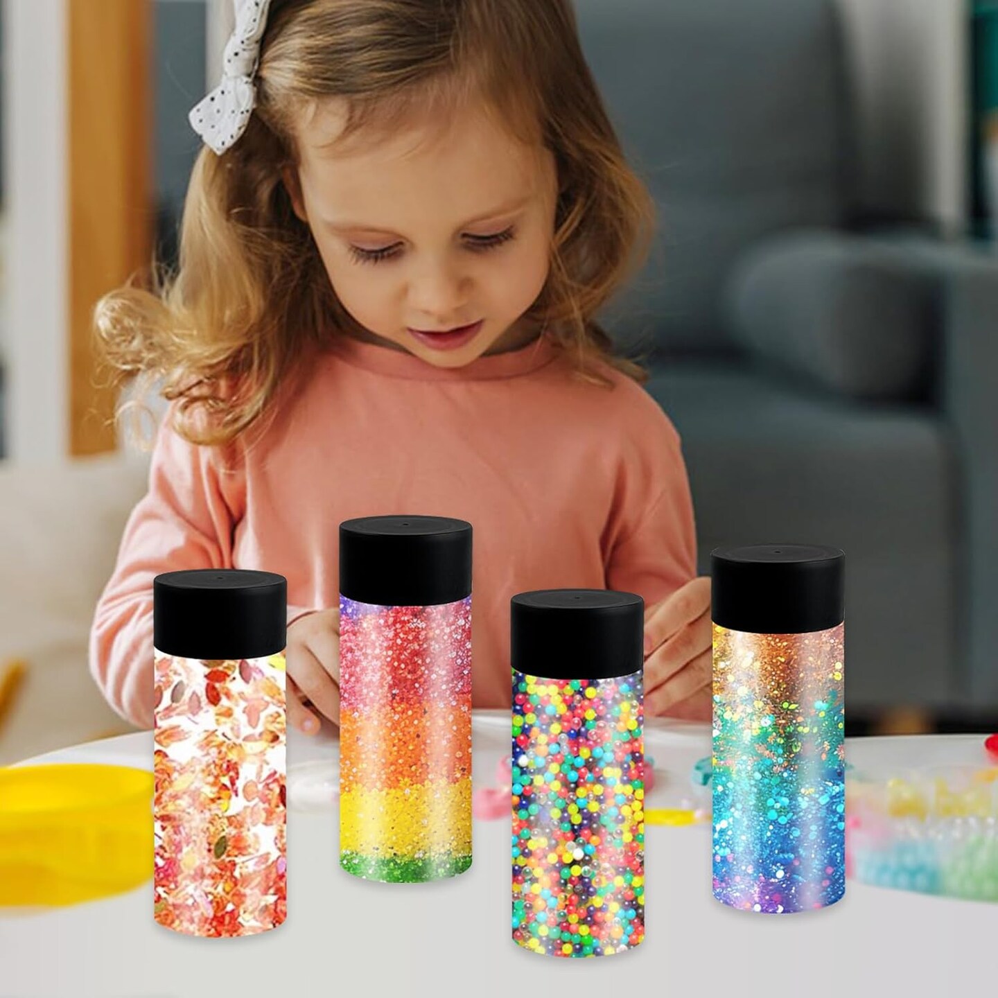 28 Pcs Empty Plastic Sensory Bottles with Lids