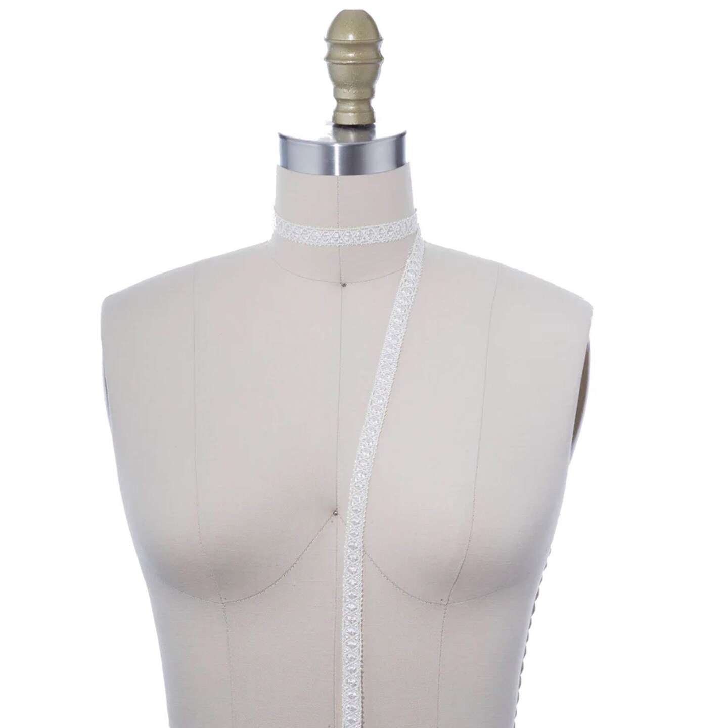 Ivory Rayon Gimp Trim, 1 Yard Luxe Ribbon-Effect Border for Furniture & Decor