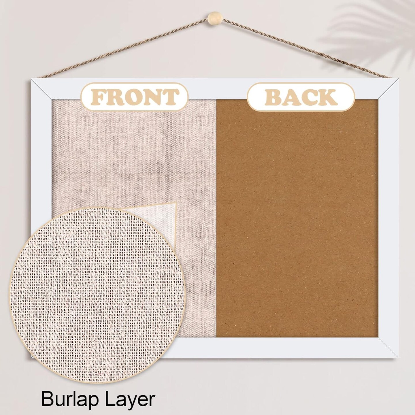 6 Pack Wood Bulletin Cork Boards with Linen (White) 12''x 16''
