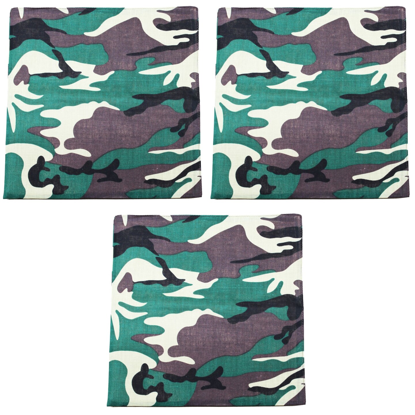 3 Pack Paisley Cotton Bandanas Classic Western Style Headwear