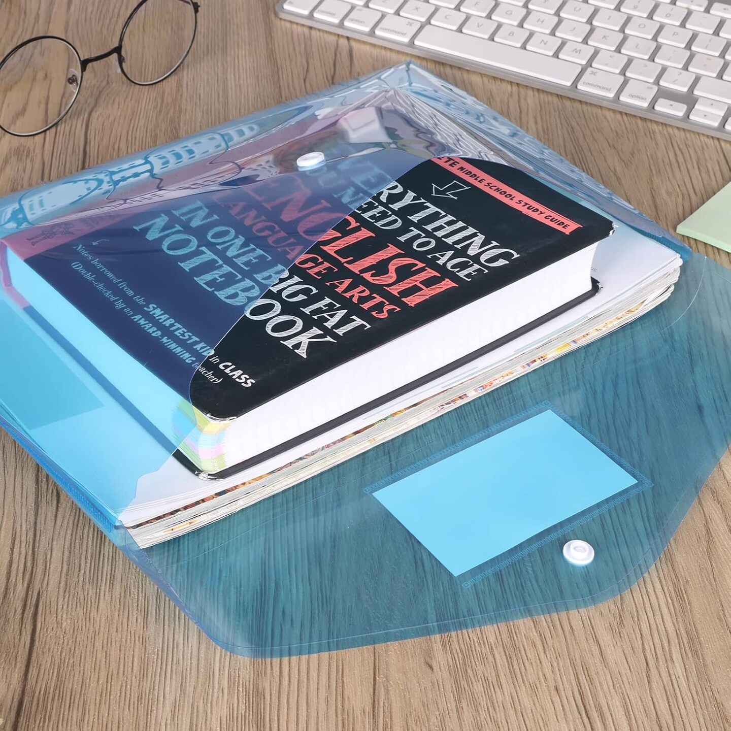 48 Pack Plastic Envelopes Poly Envelopes with Snap Closure (Blue,orange,purple,red,white)