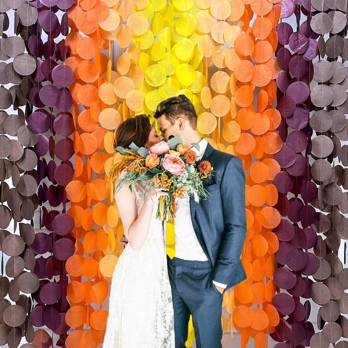 192Ft Fall Party Decorations Big Circle Dots Backdrop