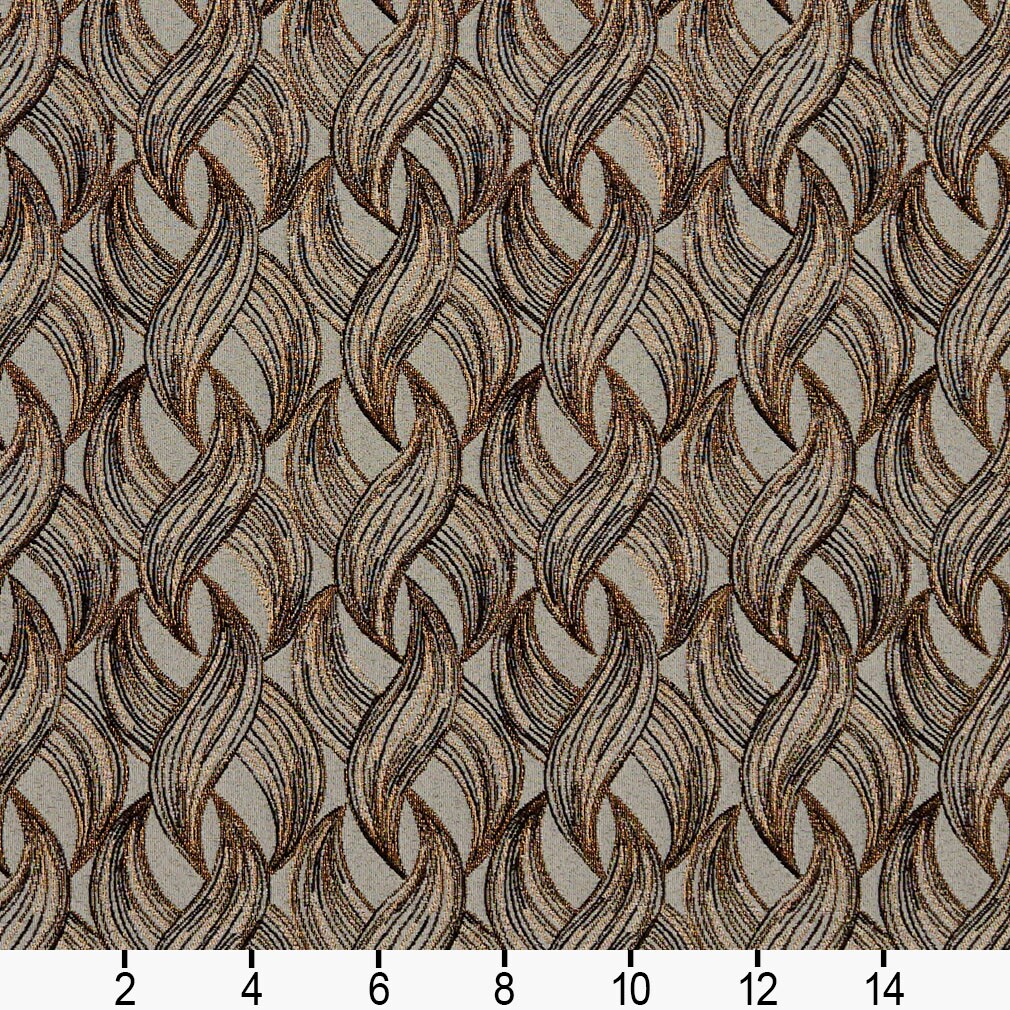 Curry - Brown Abstract & Geometric Upholstery Fabric 54 Inches"