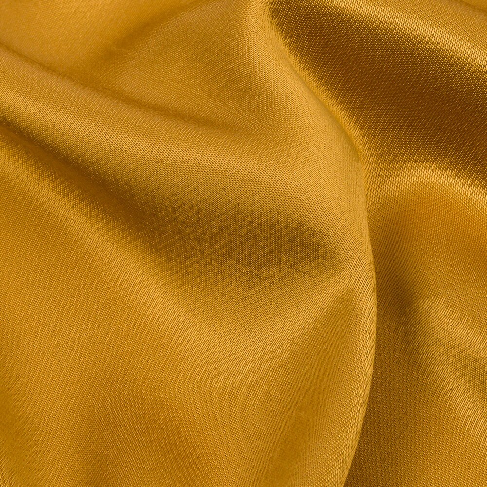 1 Yard Sustainable Viscose Fluid Satin Gold Fabric 55 Inches Width