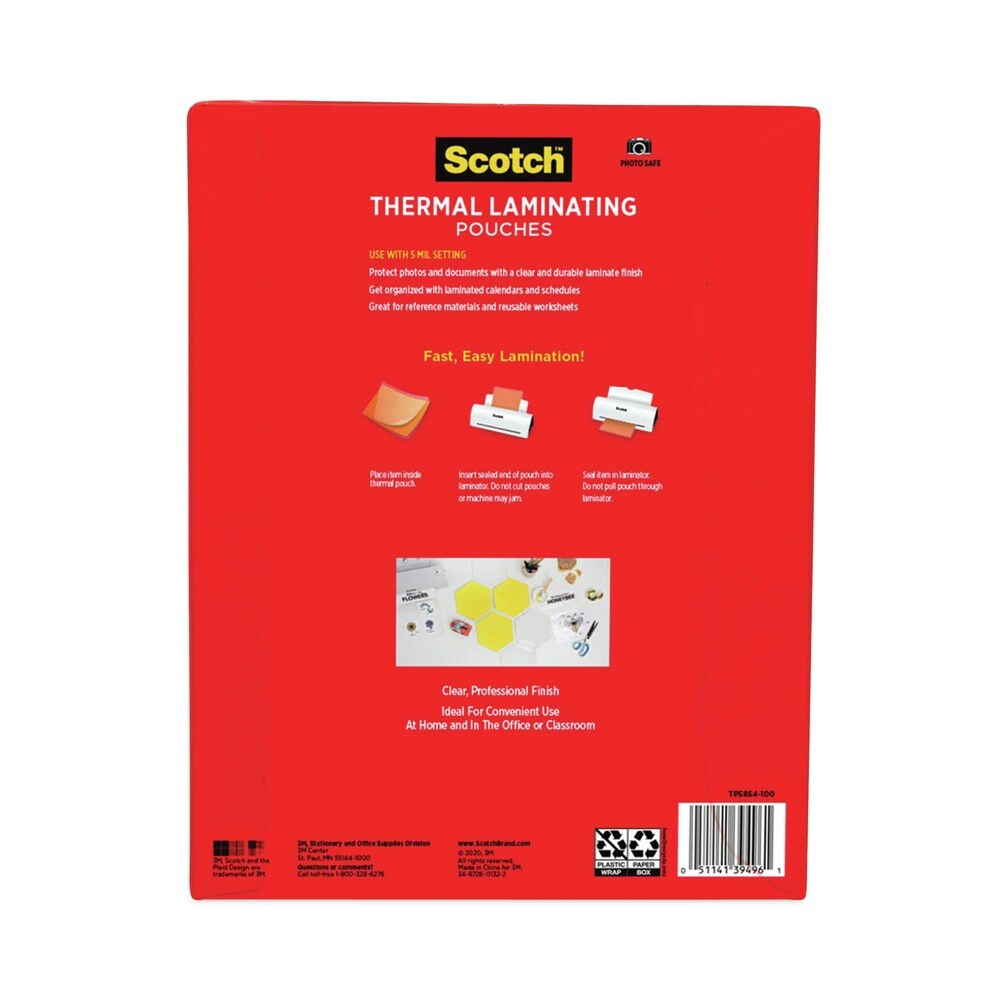 Scotch 5 mil 8-1/2 in. x 11 in. Letter Size Thermal Laminating Pouches (100/Pack)