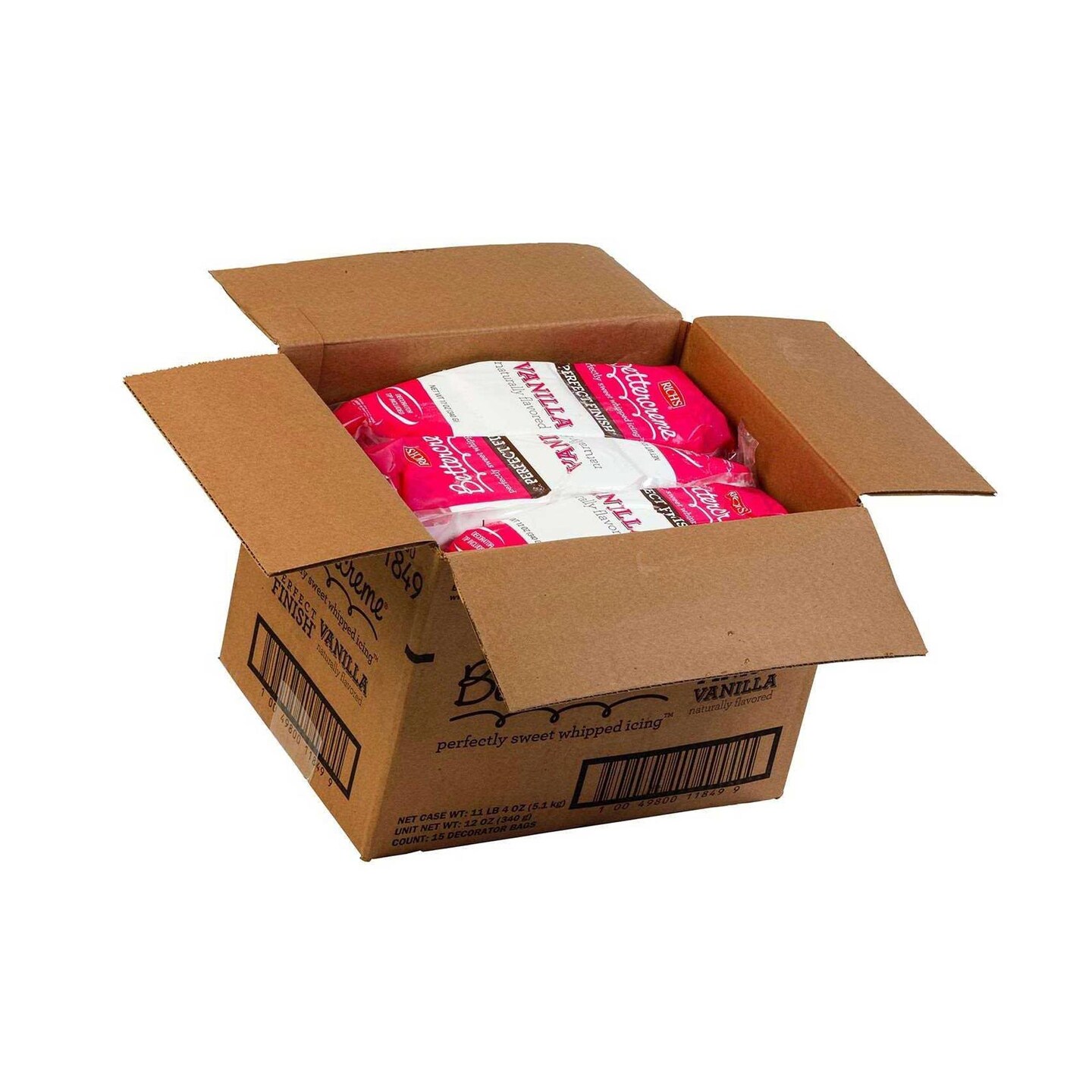 0.75 Pound Rich's Whipped Vanilla Bettercreme Icing Light and Creamy 15 Per Case