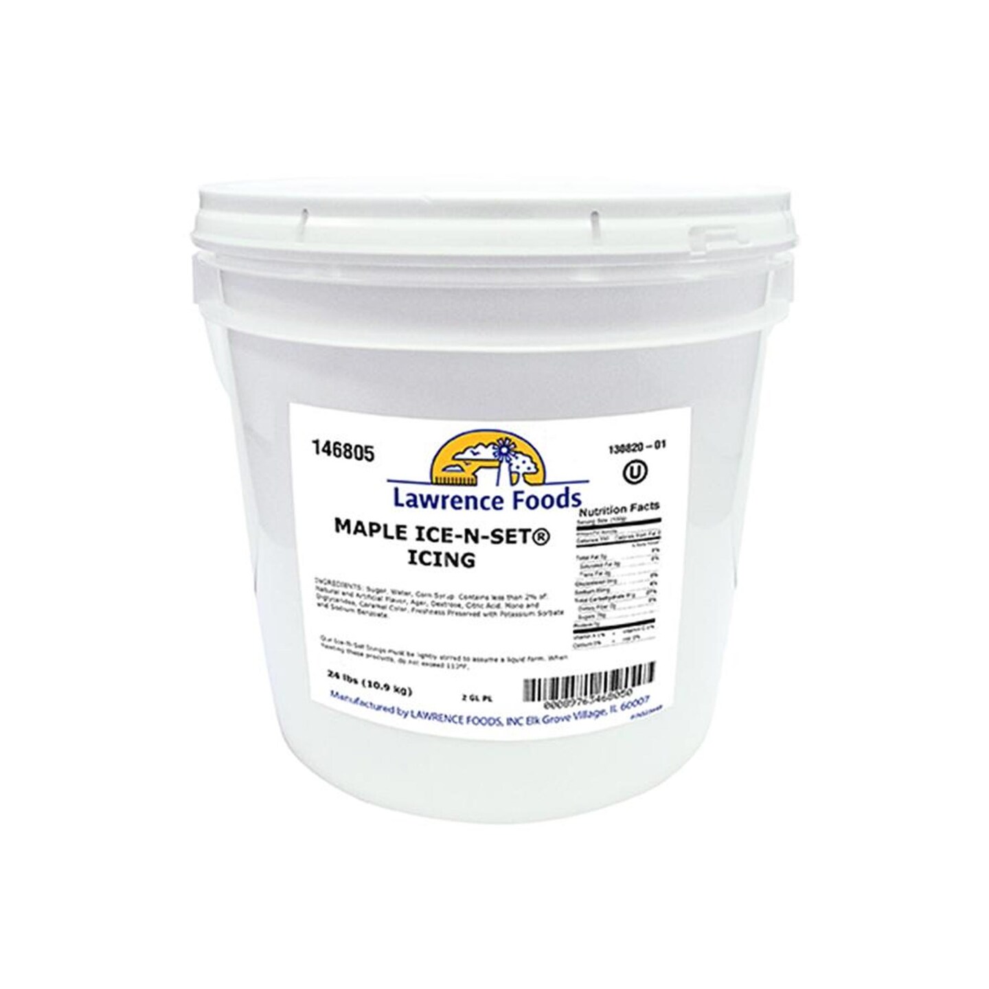 Lawrence Foods Maple Ice-N-Set Icing Maple Flavored Dessert Topping 2 Gallon