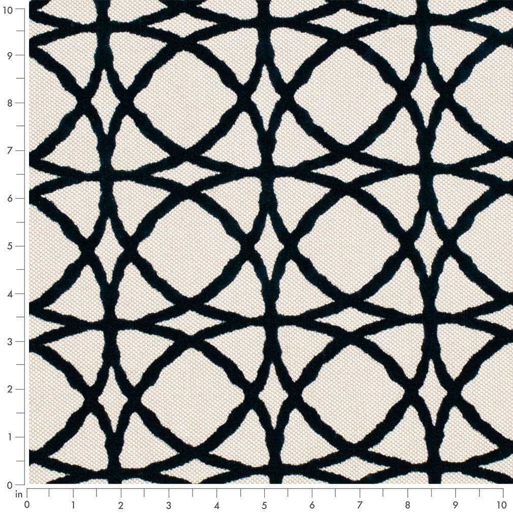 Navy Twist - Blue Abstract Geometric Upholstery Fabric 54 Inches"