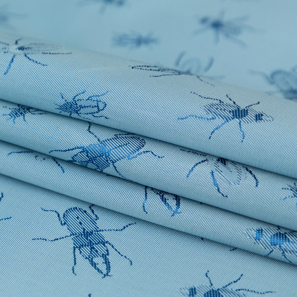 1 Yard Light Blue and Royal Blue Bi Color Beetles Jacquard Lining Fabric – 55" Wide