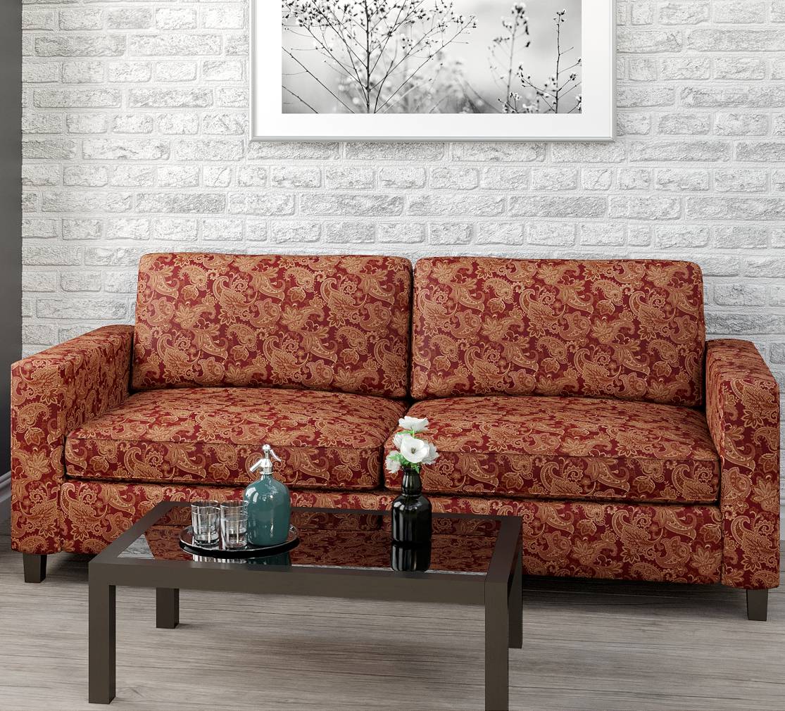 Merlot Paisley - Red &#x26; Burgundy Floral,Paisley Upholstery Fabric 54 Inches&#x22;