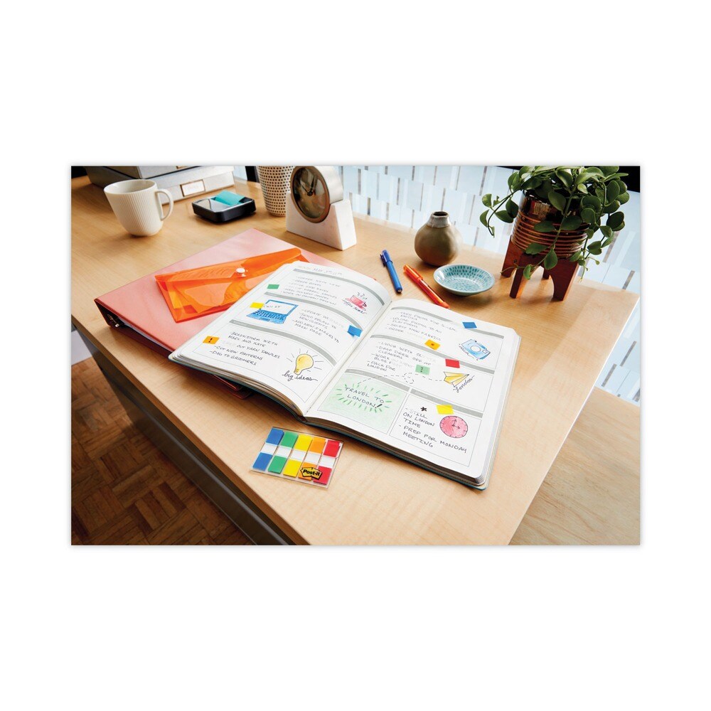 Post-it Flags Page Flags in Portable Dispenser - Assorted Primary (100/Pack)