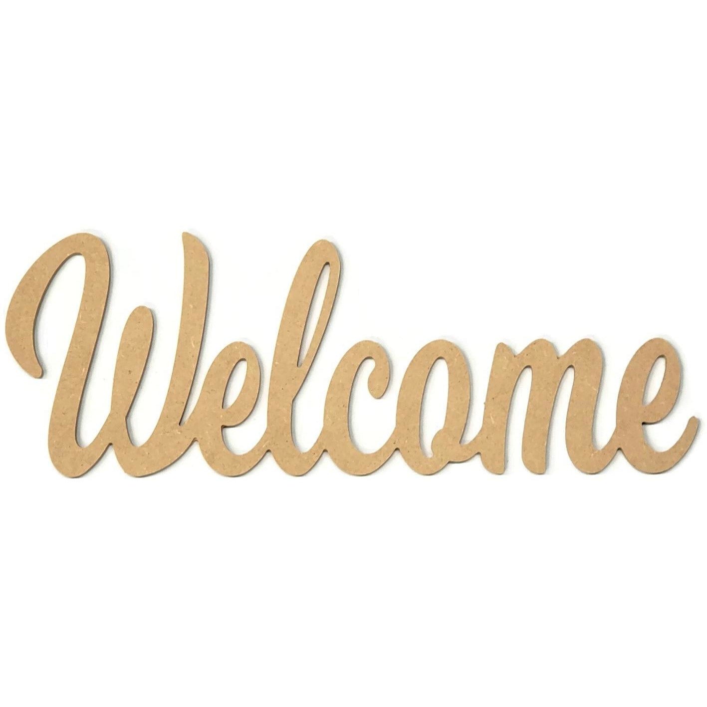 14&#x22; Unpainted MDF Wood Welcome Cutout