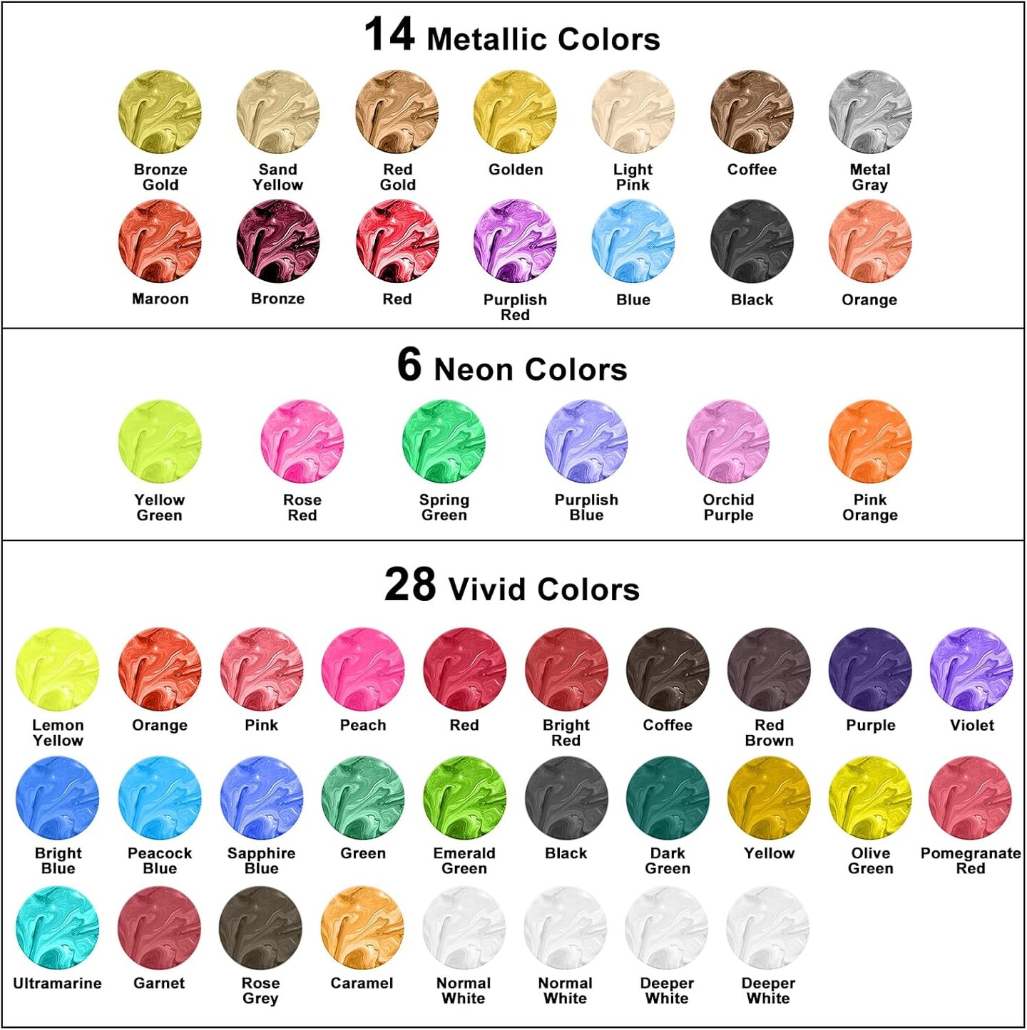 Alcohol Ink Set - 48 Vivid Colors