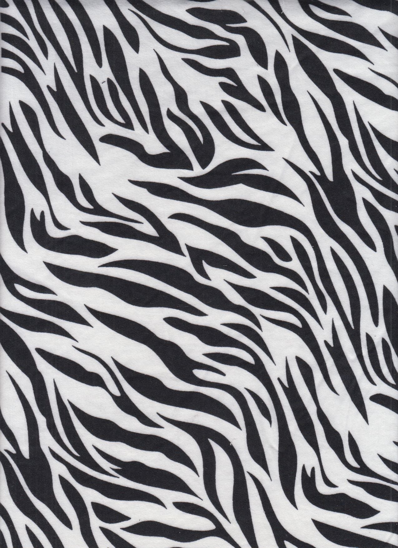 1 Yard Brushed DTY Zebra Print Knit Fabric 170 GSM, 58/60&#x2033; Wide Polyester Spandex Blend