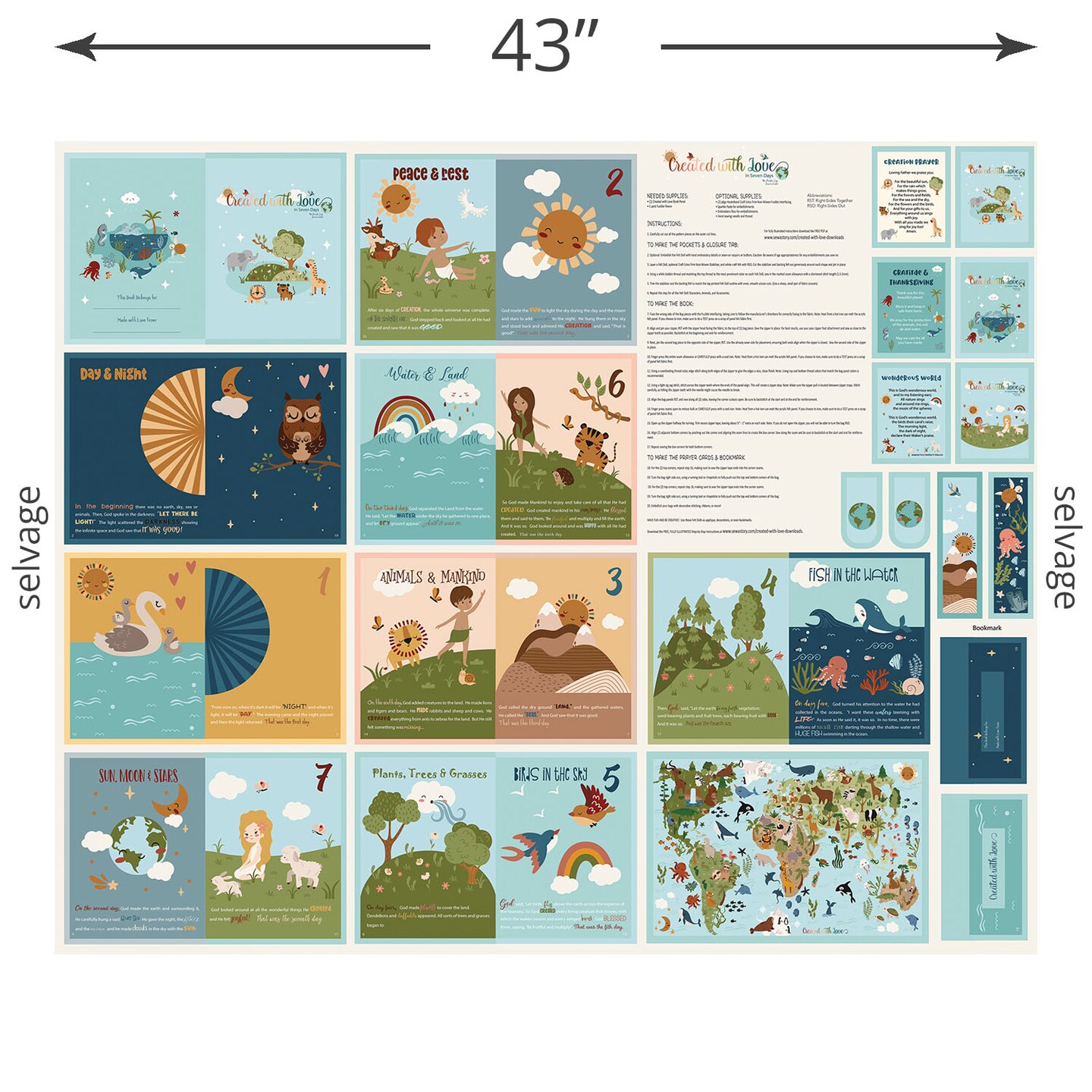 Created with Love Soft Book Panel (p15978-panel) | Created with Love | Jennifer Long | Riley Blake