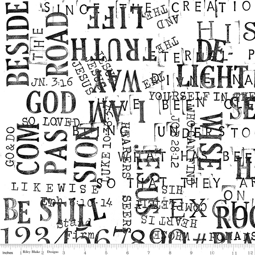 Parable Stamps in White (c15691-white) | Sewing Seeds III | J Wecker Frisch | Riley Blake