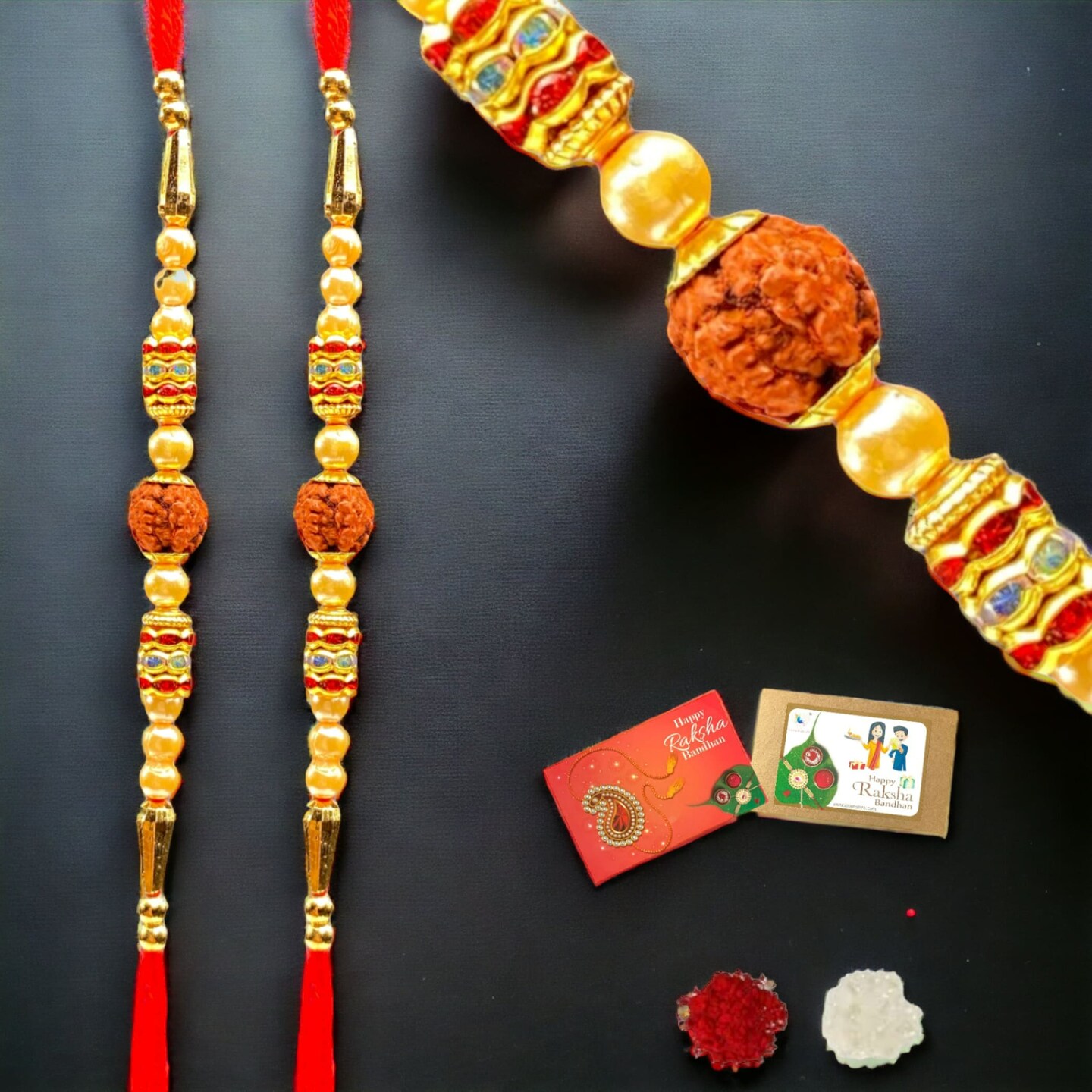 Rakhi for Brother Rudraksha Rakhi Raksha Bandha Gift for your Brother Traditional Handmade Rudraksh Beads Rakhi Bracelet for Brother, Sister Bhabhi