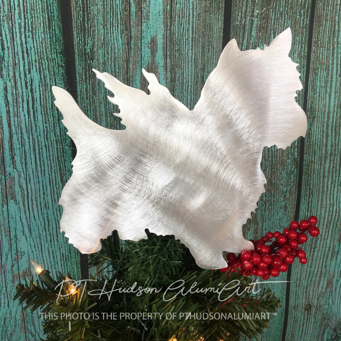 product name is Yorkie, Yorkshire Terrier,Angel, Dog, Christmas Tree Topper, Holiday Decoration, Wall Art, Wreath Decor, Pet Memorial, Plant Stake,