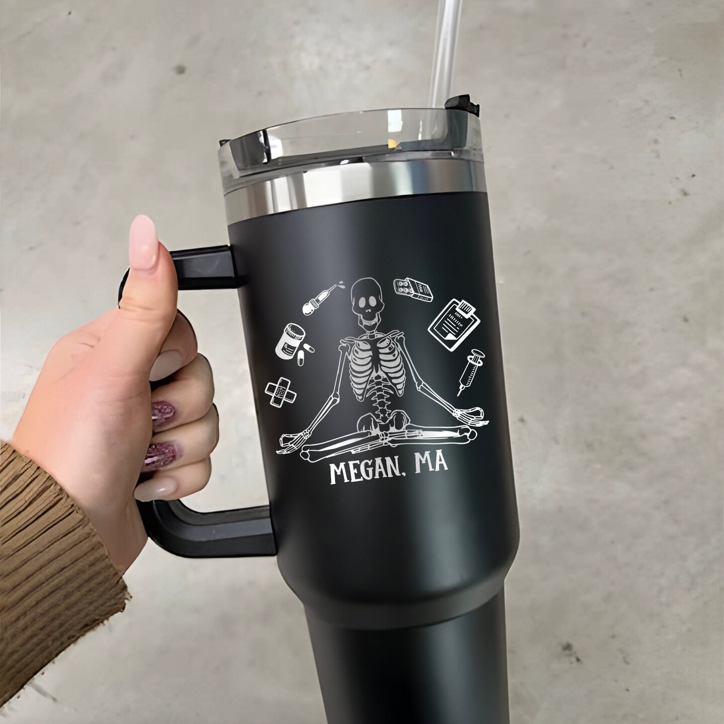 Custom 40 oz Medical Assistant Tumbler Laser Engraved Funny
