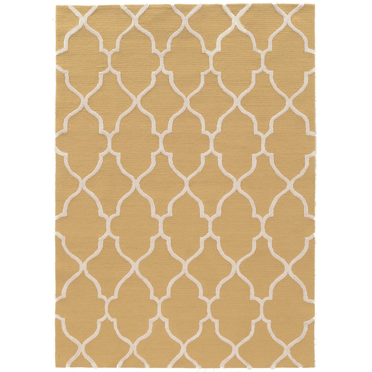 Trio Geo Yellow Area Rug 5X7 Modern Transitional Design For