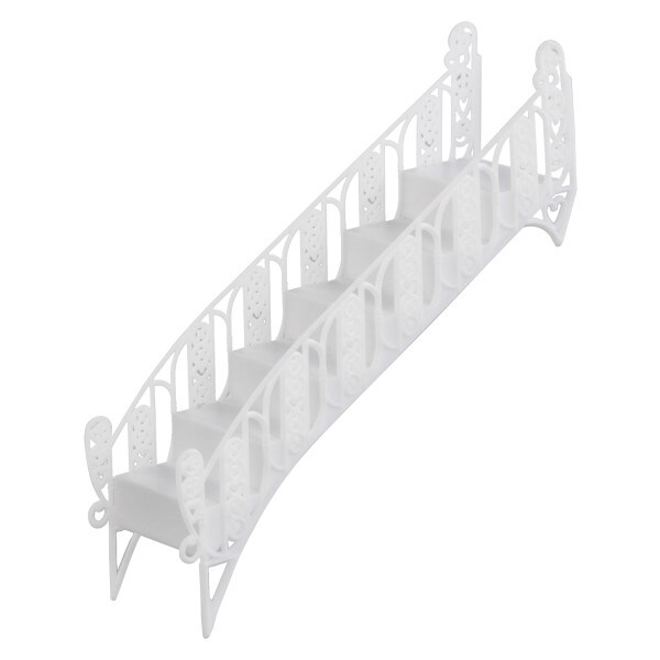 White Stair Bridge Wedding Ornament 2ct