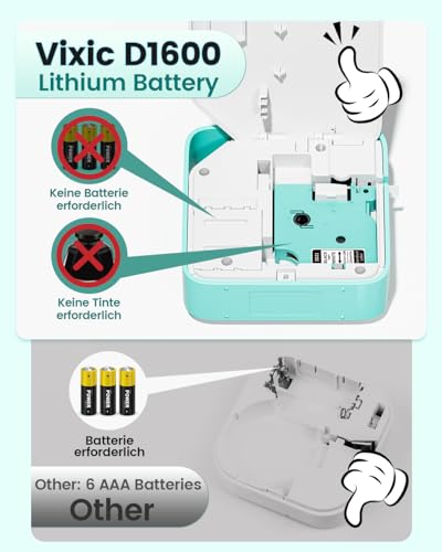 Label Maker Machine with Tapes, Handheld Portable Bluetooth Mini Label Printer, D1600 Small Labeler with 4 Color Waterproof Sticker Label (Clear/White/Pink/Green) for Home Office Organization