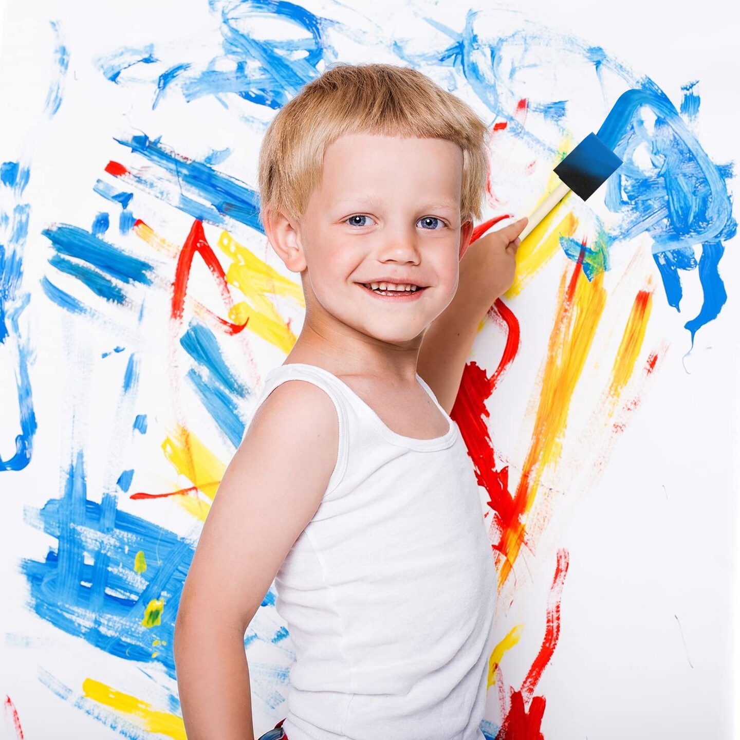 20 Pieces Foam Paint Brushes, 2 Inch Foam Brush, Wood Handle Sponge Brush, Sponge Brushes for Painting, Foam Brushes for Staining, Varnishes, and DIY Craft Projects