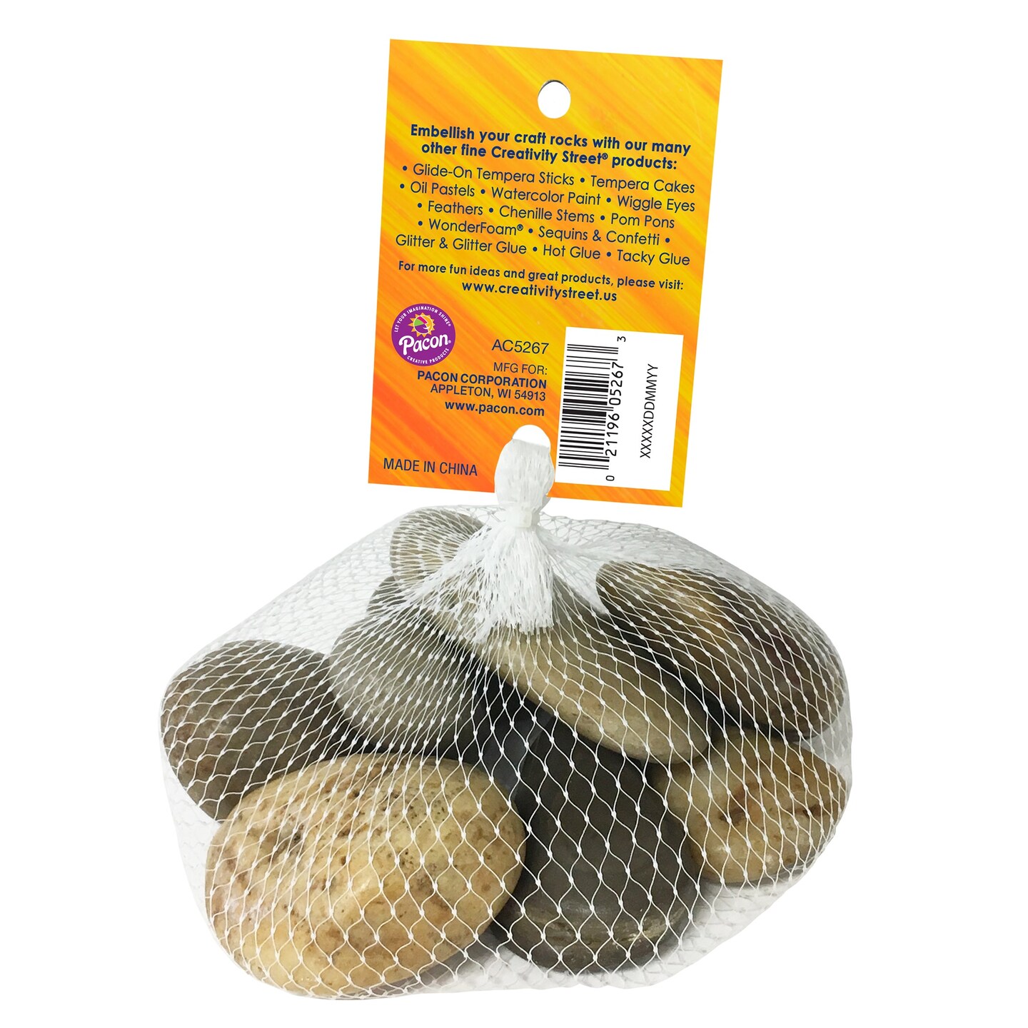 Craft Rocks, Assorted Natural Colors &#x26; Sizes, 2 lbs. Per Pack, 6 Packs