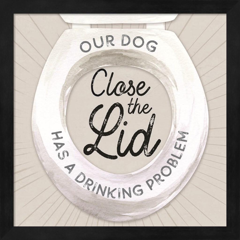 Bath Art II-Close the Lid by Tara Reed 13" x 13" Framed Wall Art