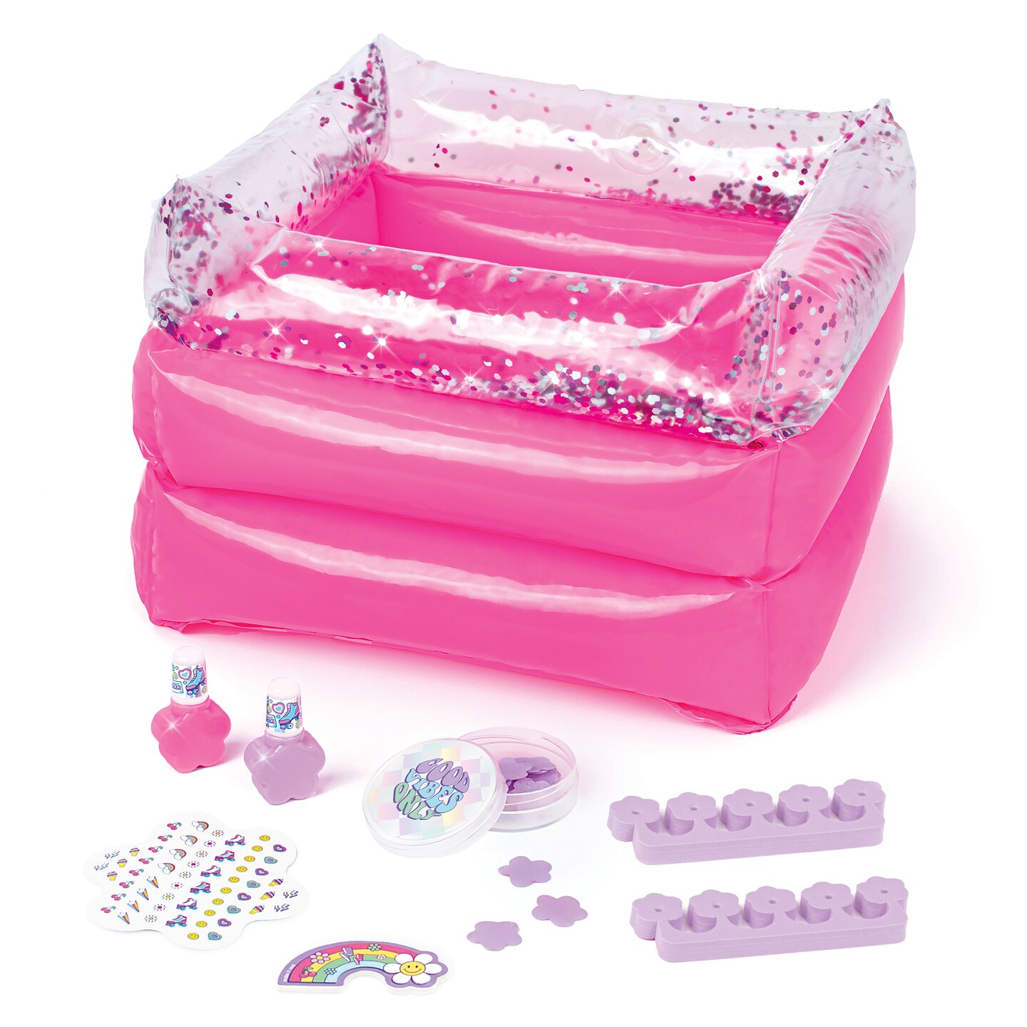 Make It Real: Pamper Yourself&#xA0;Spa Set - 9 pcs, Inflatable Sparkly Foot Bath &#x26; Accessories, Nail Polish &#x26; Art, Tweens, Girls &#x26; Kids Ages 8+