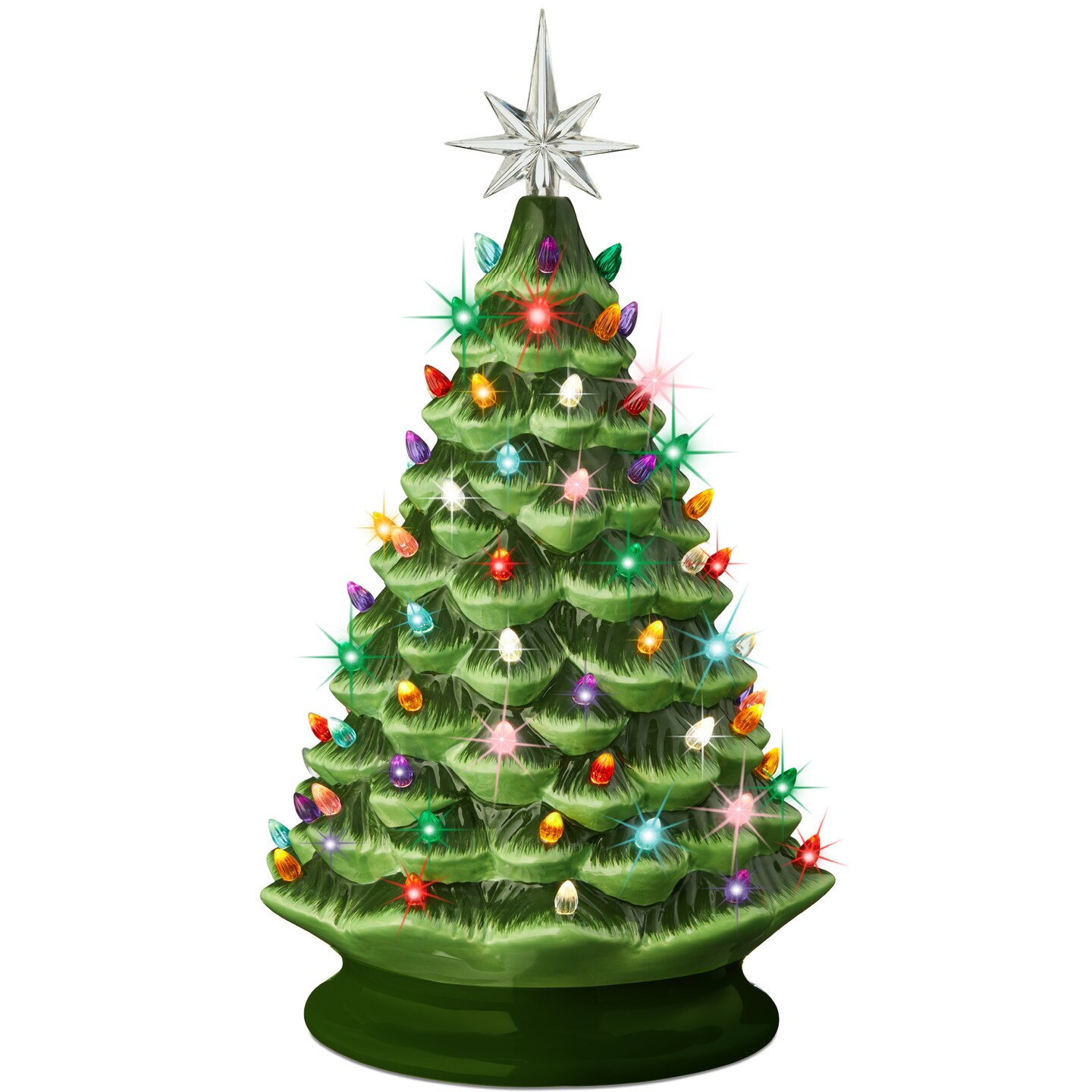 Best Choice Products 18in Ceramic Christmas Tree, Pre-lit Hand-Painted Holiday Decor w/ 93 Lights