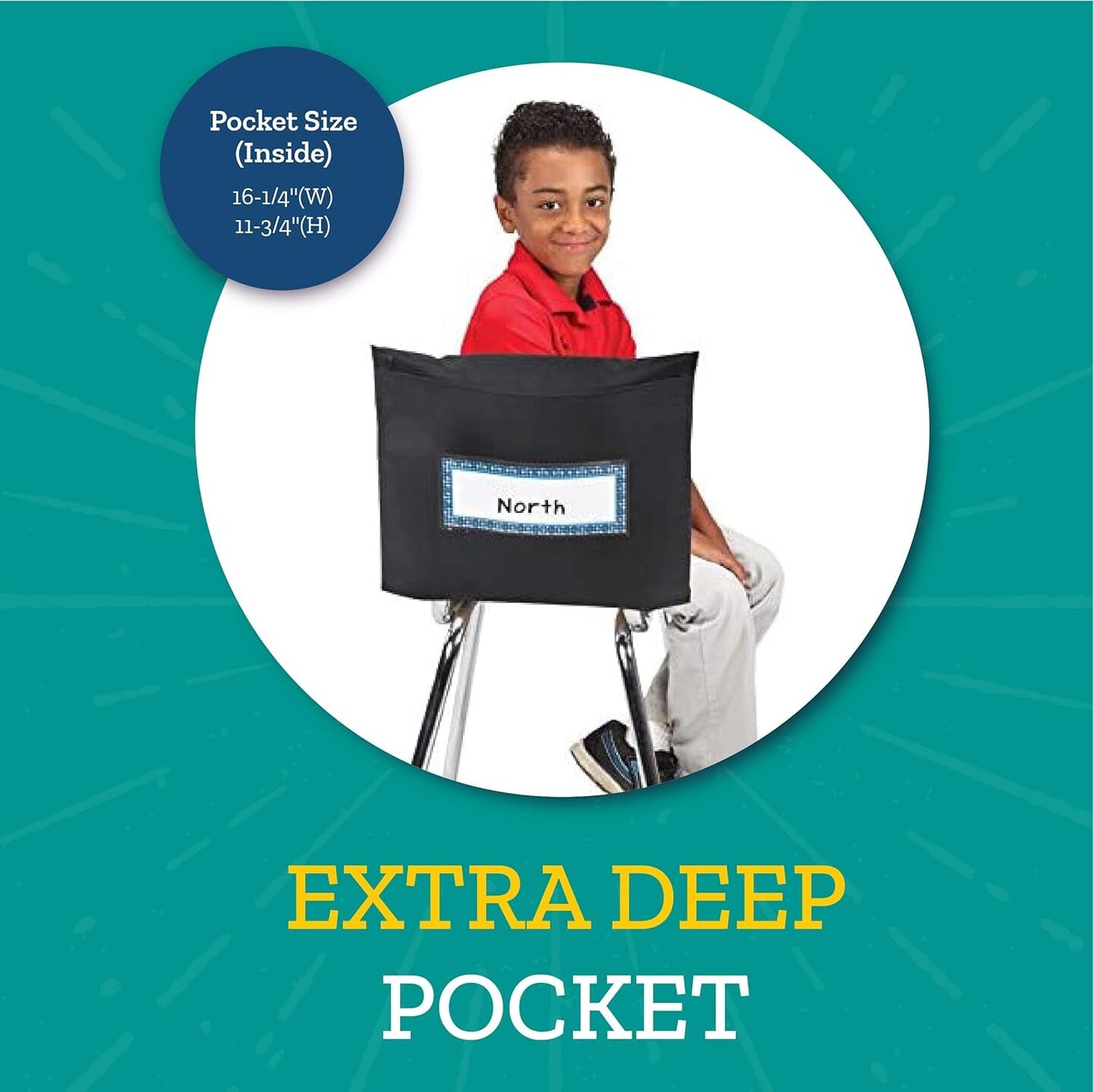 Store More Deep-Pocket Chair Pockets &#x2013;6 Pack &#x2013; Black