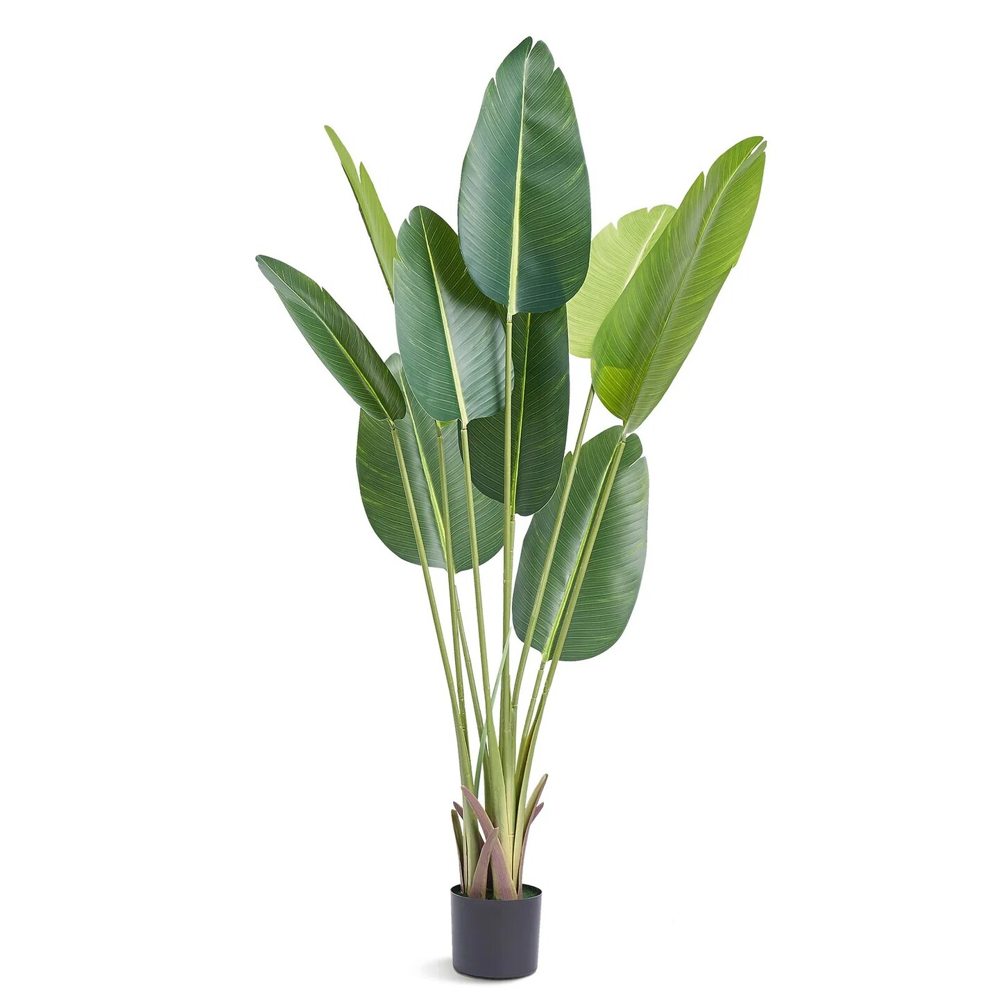 Bird Of Paradise 5ft Tall Fake Palm Tree Artificial Faux Silk Plant in Pot Decor