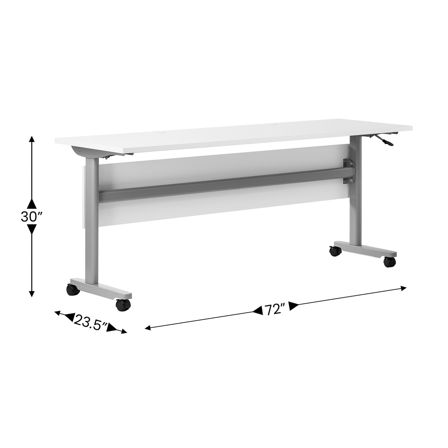 Emma and Oliver Hahn Heavy-Duty Flip Top Training Table with Nesting Design, Privacy Panel, T-Legs, Tabletop, Metal Frame