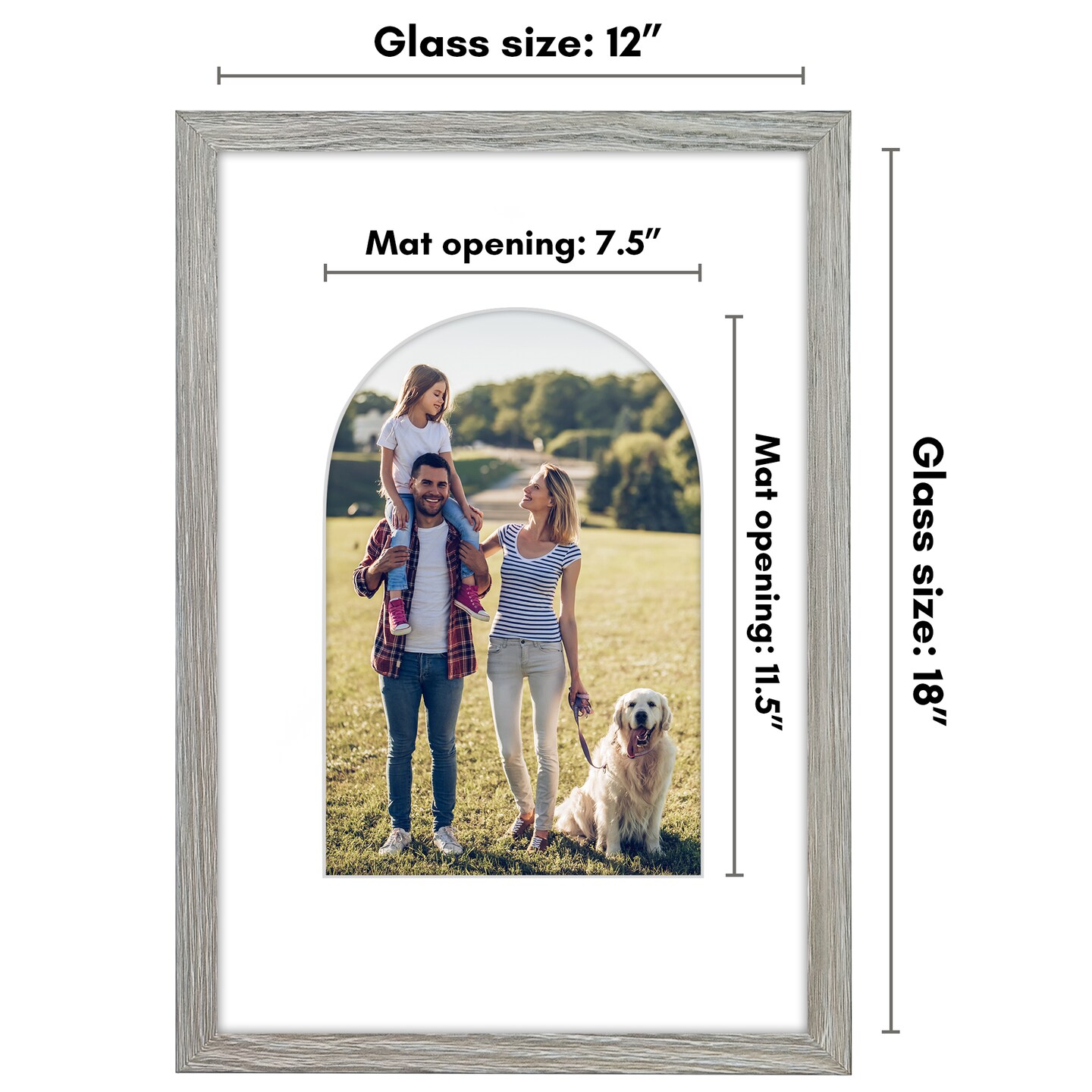Americanflat Picture Frame with Arch-Shaped Mat - Ideal for Any Room, Living Rooms, Dorm Room