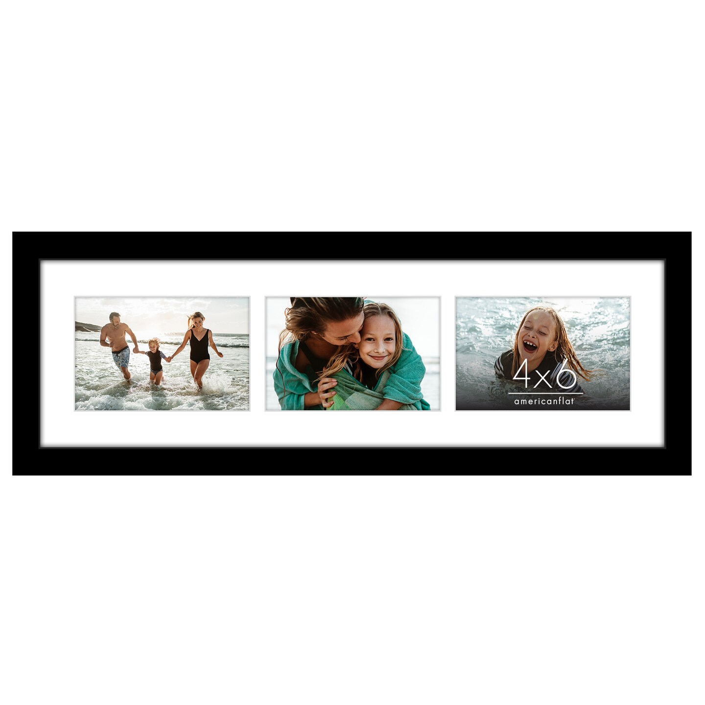 Americanflat 6x20 Collage Picture Frame - Fits Three 4x6 Photos or One 6x20 Picture